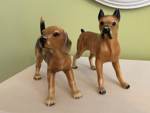 Pair vintage plastic dog - pair, of