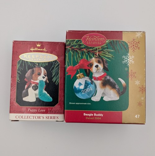Hallmark beagle ornament pair - beagle,