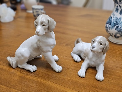 Nao pair dog figurines - of,