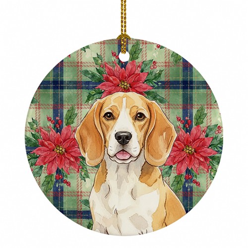 Beagle christmas poinsettias - beagle,