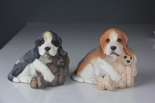 Pair vintage resin beagle - of,