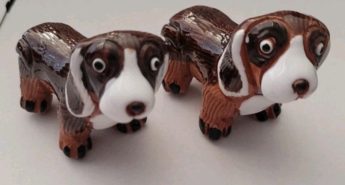 Vintage pair beagle dog - pair,