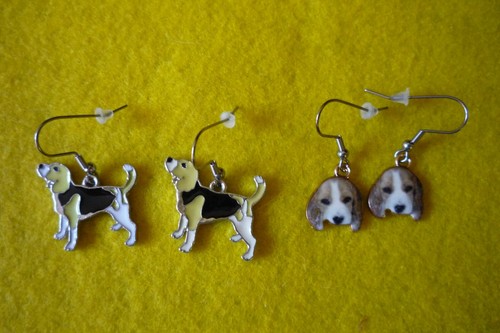 Beagle dog earrings 1pr - beagle,