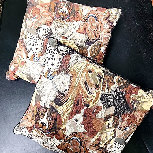 Pair dog tapestry throw - pair, of