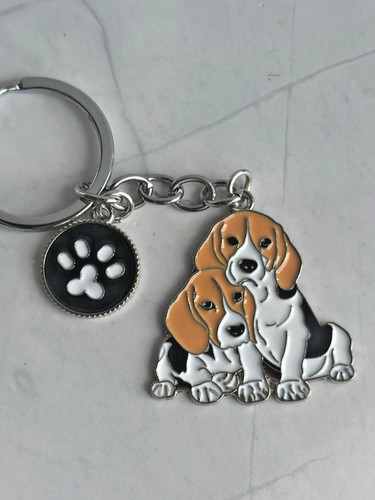 Beagle pair enamel and - and, metal