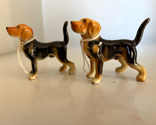 Pair ceramic beagle dog - pair,