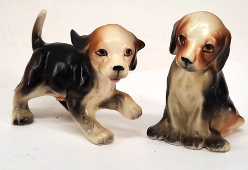 Vintage set beagle salt - vintage, &